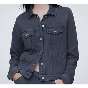 NWT GAP Sweatshirt Jacket Women's Small Blue Heavyweight Icon French Terry Soft